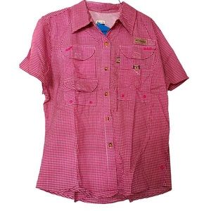 Womens Columbia Short Sleeve PFG Button Down Shirt